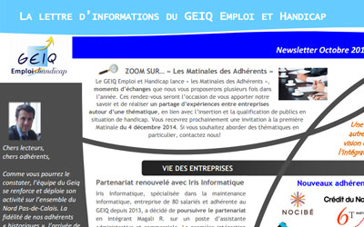 La newsletter du GEIQ – Octobre 2014